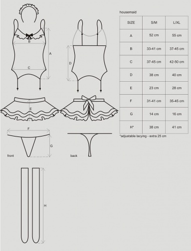 Obsessive - 女仆服装 5件装 - S/M 照片