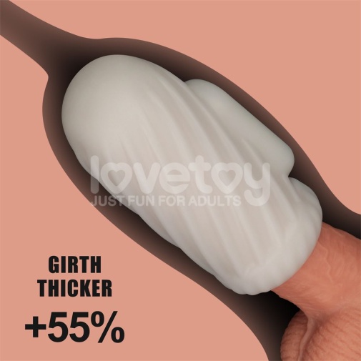 Lovetoy - Knights 柔軟震動陰莖套 - 螺旋紋 照片