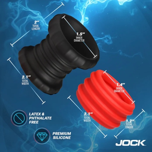 Jock - 2-in-1 C-Ring Stretcher - Black/Red 照片