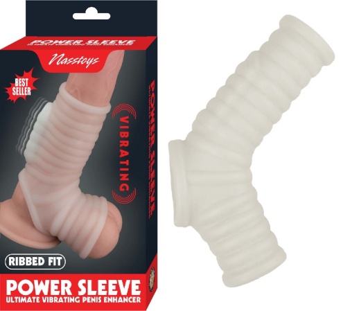 Nasstoys - Ribbed Vibro Sleeve - White photo