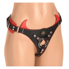 Creature Cocks - Horny Devil Strap-On Harness - Black/Red photo