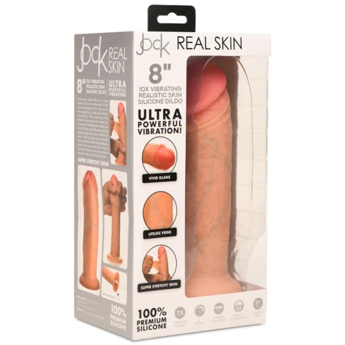 Jock - 8" Real Skin Vibro Dildo - Flesh photo