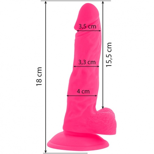 Diversia - 弹性震动假阳具 18厘米 - 粉红色 照片