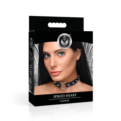 Master Series - Spiked Heart Choker - Black 照片