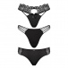 Underneath - Coco Thong Set 3 pcs - Black - L/XL photo