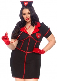 Leg Avenue - Bedside Babe Nurse Costume - Black - Plus size photo