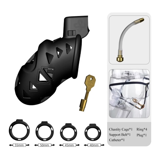 Sevanda - Rattlesnake Chastity Cage Pro Long - Black photo