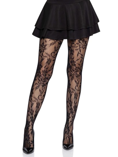 Leg Avenue - Chantilly Floral Lace Tights - Black photo