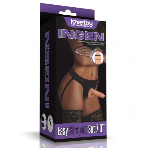 Lovetoy - Easy Strapon Set w Balls 7'' - Flesh photo