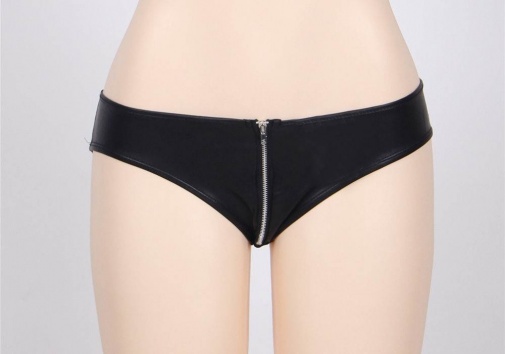 Ohyeah - Zipper Panties - Black - XL photo