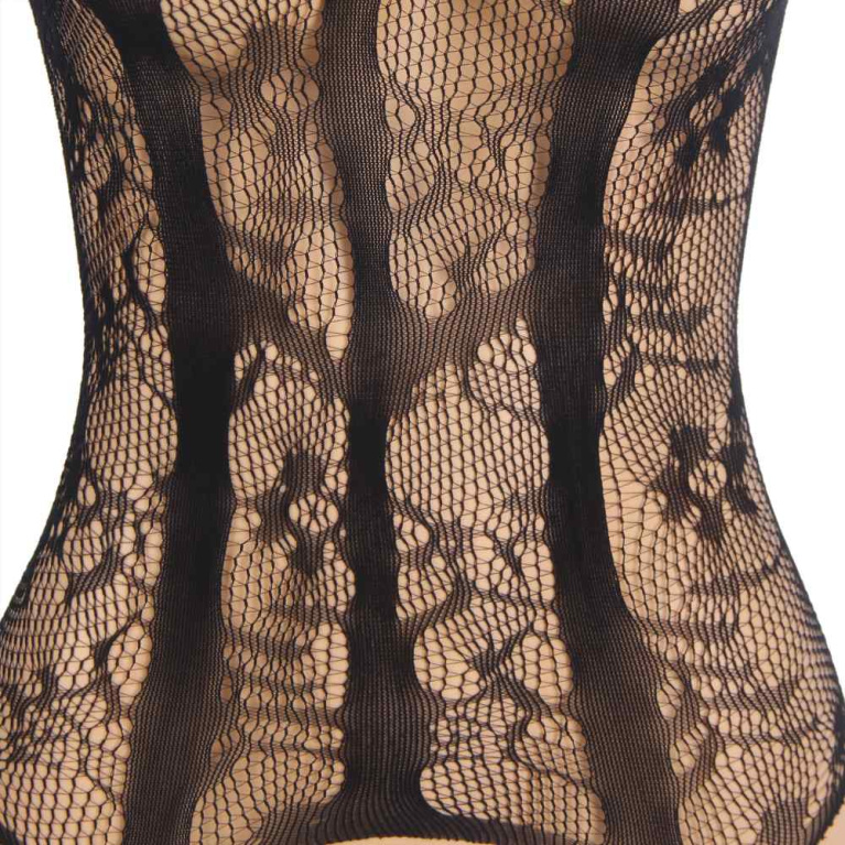 Ohyeah - Sexy Jacquard Bodystocking - Black photo