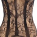 Ohyeah - Sexy Jacquard Bodystocking - Black 照片-9
