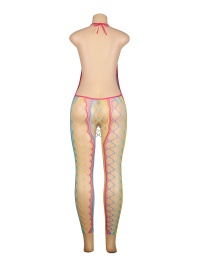 Ohyeah - Halter Hollow Out Bodystocking - Rainbow - M photo