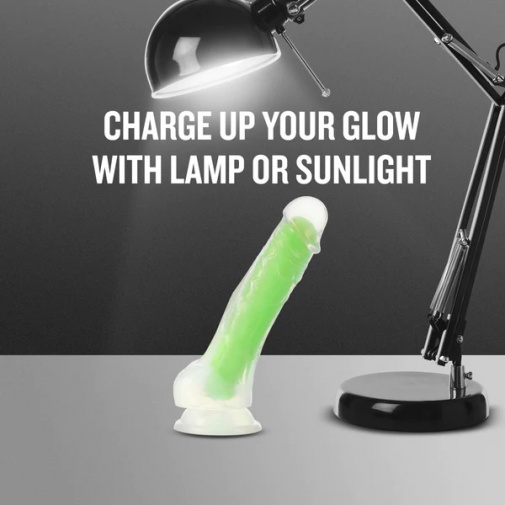 Neo Elite - Glow in the Dark Viper Dildo 19cm - Neon Green photo