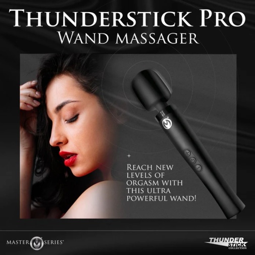 Master Series - Thunderstick Pro 强力灵活按摩震动棒 - 黑色 照片