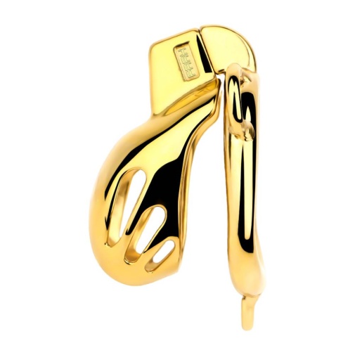 FAAK - Chastity Cage 184 w Belt & Plug - Gold 照片