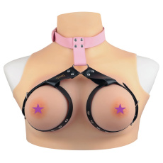 FAAK - Collar w Breast Belt - Pink/Black 照片