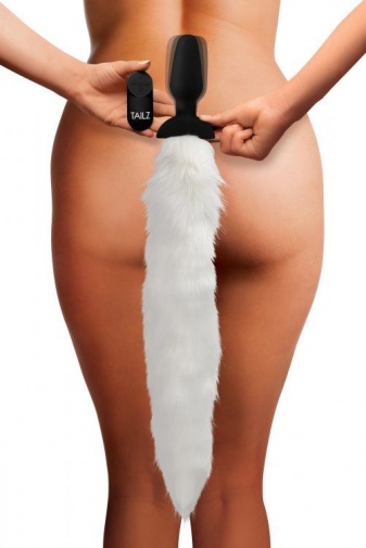 Tailz - Fox Tail Vibrating Anal Plug - White photo