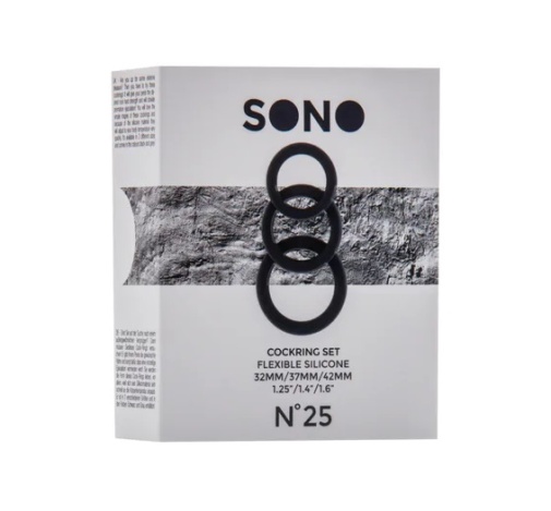 Sono - #25 Cock Rings Triple Set - Black photo