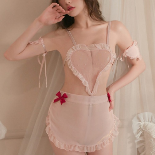 KR - 裸体女仆围裙服装 KRW-111 - 粉红色 照片