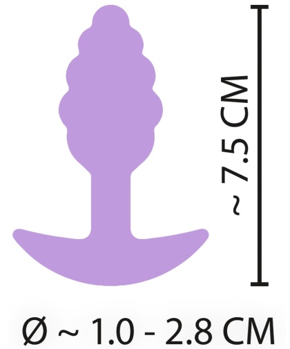 Cuties - Grooved Mini Butt Plug - Purple photo