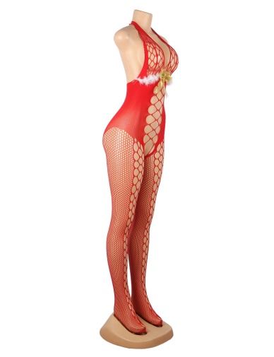 Ohyeah - Christmas Fluffy Bodystocking - Red photo