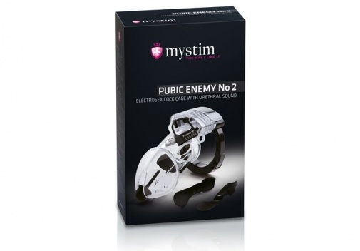 Mystim - Pubic Enemy No 2 Electro Cock Cage - Clear photo