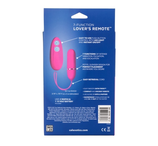 CEN - Posh 7-Function Lovers Remote Bullet - Pink photo