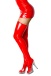 Glossy - Isla Wetlook Stockings - Red - S photo-2