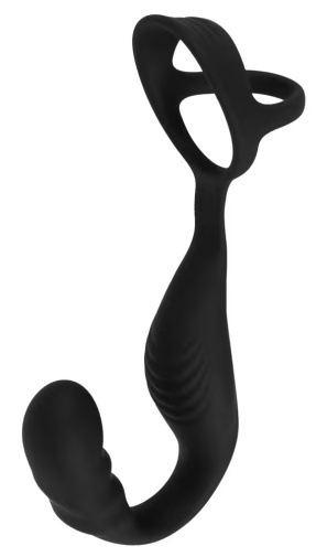 Rebel - Cock Ring w Prostate Plug - Black photo