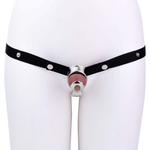 FAAK - Metal Chastity Cage 341 w Belt - Black photo