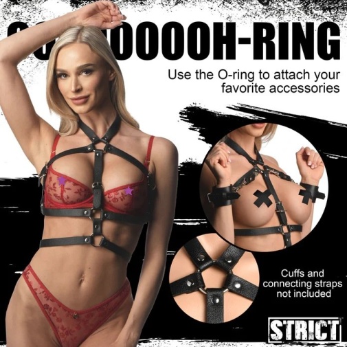 Strict - O-Ring 上身束带 - 黑色 - L/XL 照片