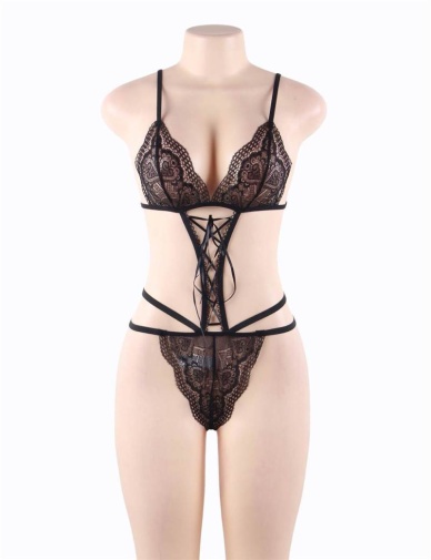 Ohyeah - Charming Lace Teddy - Black - 3XL 照片