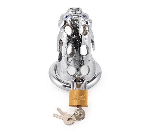 MT - Wild Boar Chastity Cage 50mm - Silver photo