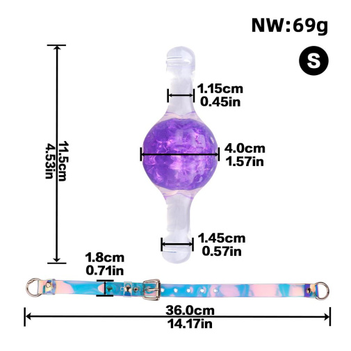 FAAK - Bead Lock Ball Gag S - Purple photo