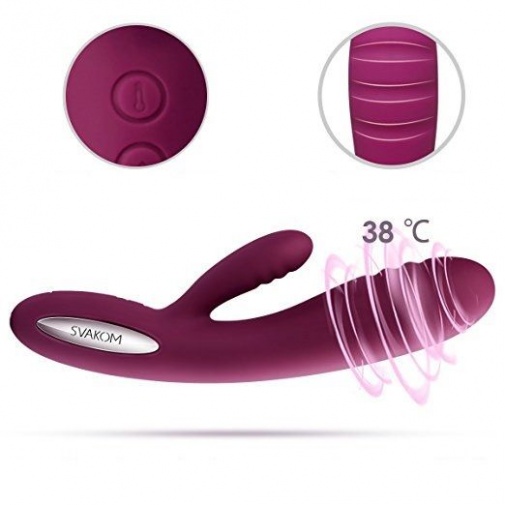 SVAKOM - Adonis Ribbed Warming Vibrator - Violet photo