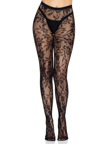 Leg Avenue - Chantilly Floral Lace Tights - Black photo