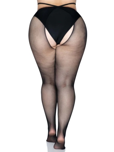 Leg Avenue - Olivia Crotchless Pantyhose - Black - Plus Size photo