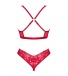 Obsessive - Lacelove Crotchless 2pcs Set - Red - XS/S photo-8
