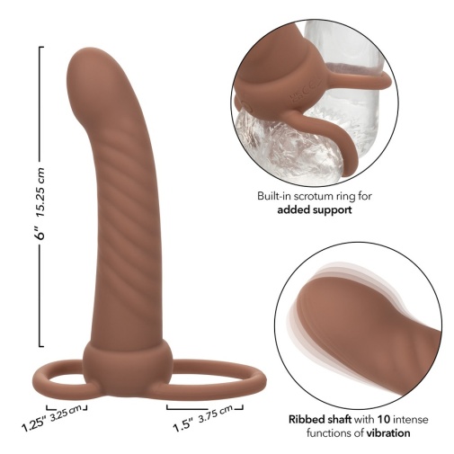 CEN - Maxx Ribbed Vibro Dual Penetrator - Brown photo