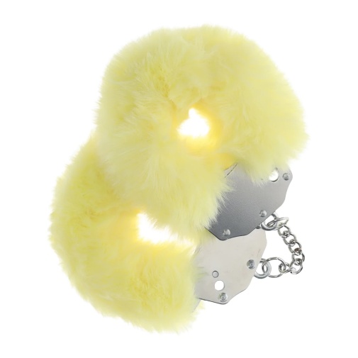 Ouch - Heavy-Duty Fluffy Hand Cuffs - Yellow 照片