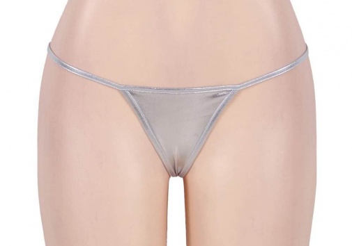 Ohyeah - Micro Shiny Thongs - Silver - XL photo