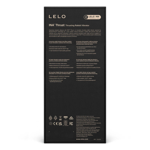 Lelo - Ina 可APP控制 抽插式兔仔震动棒 - 黑色 照片