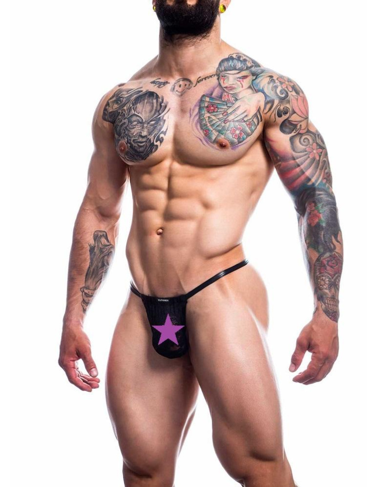 Cut4men - 男士蕾絲丁字褲 - 黑色 - 細/中碼 照片