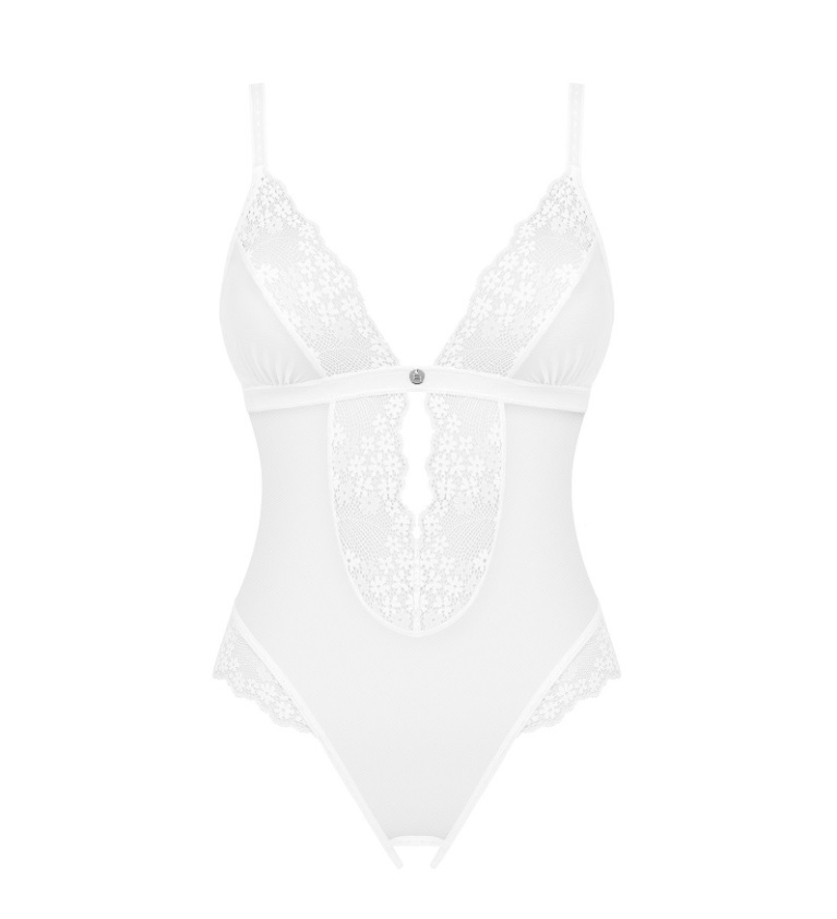 Obsessive - Heavenlly 開襠連身內衣 - 白色 - 加細/細碼 照片