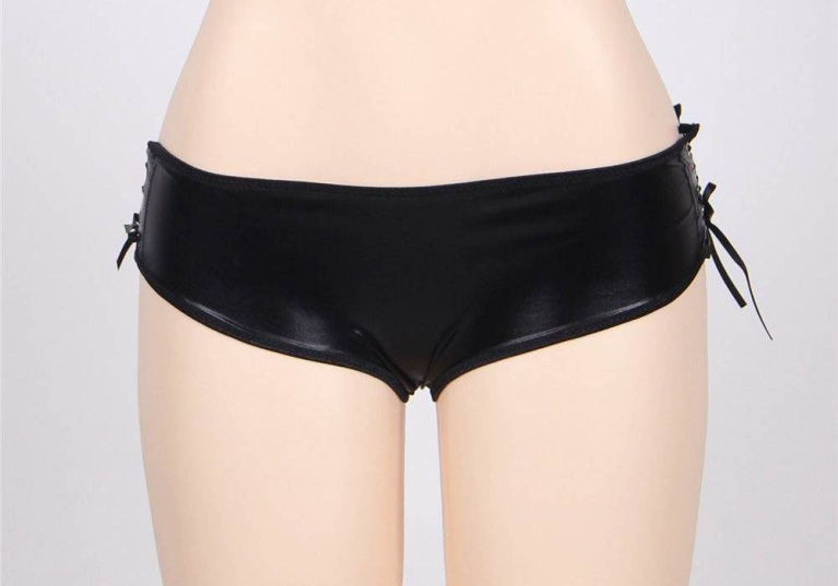 Ohyeah - Open Crotch Strappy Panties - Black - XL photo