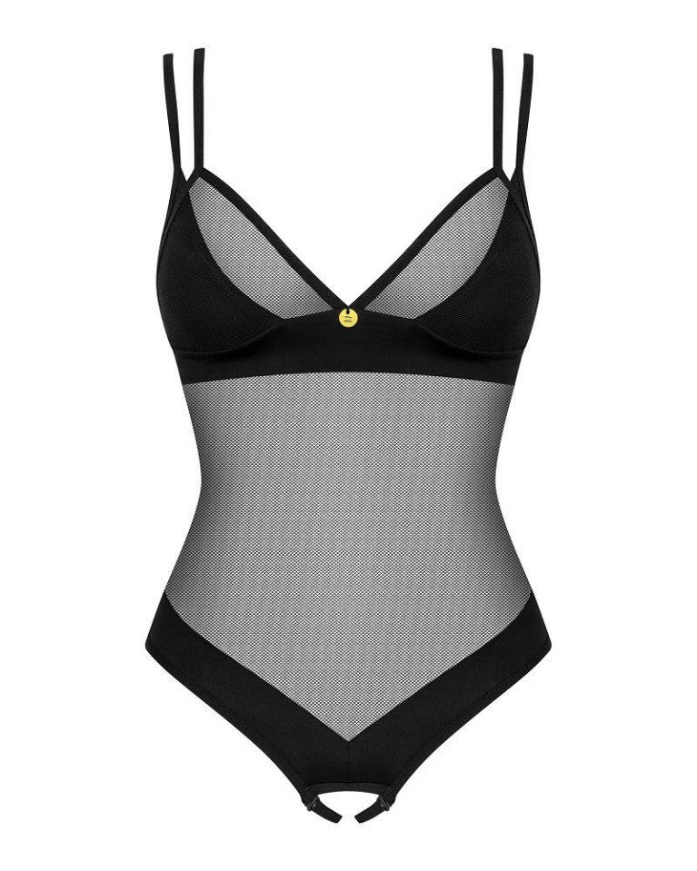 Obsessive - Nesari 半罩杯连身开裆内衣 - 黑色 - 加细码/细码 照片