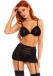 Leg Avenue - Ruched Top & Garter Skirt Set - Black - M/L photo
