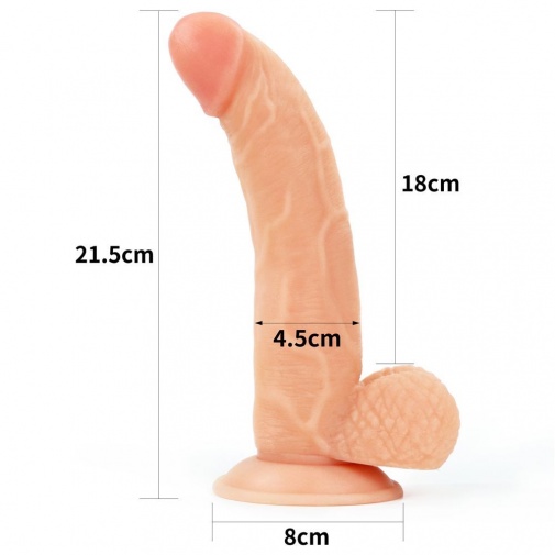 Lovetoy - 束帶連附陰囊8.5"假陽具 - 膚色 照片