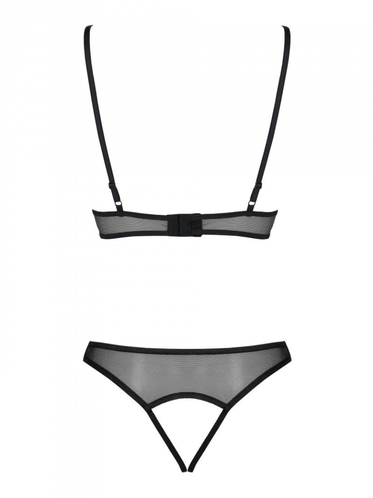 Passion - Christa Set w Open Bra - Black - S/M photo